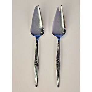 1847 Rogers Bros Cheese Fork Pick Spoon Spring Charm Daffodil VTG Flatware 2 PCS